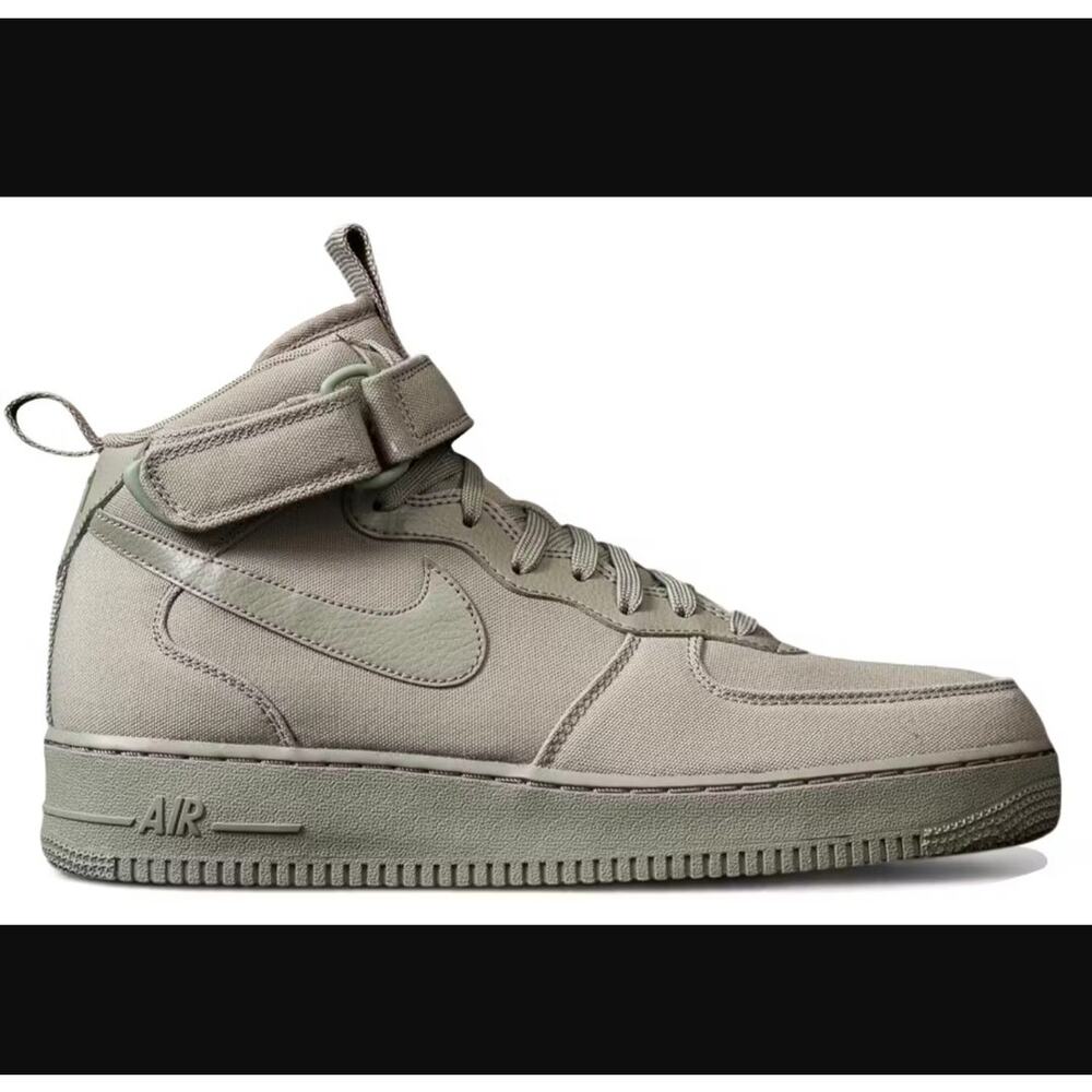 Nike Air Force 1‎ Mid '07 Canvas Shoes Men's Size 11 Dark Stucco Green Sneakers